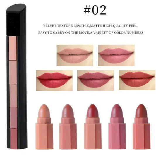 5 in 1 Matte Waterproof Lipstick Set - ZIOR