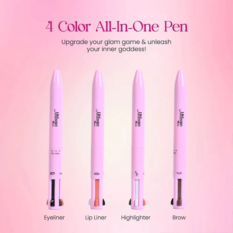 4 in 1 Makeup Pen - Eye Liner Brow, Lip Liner, Highlighter - Waterproof Makeup Pen - ZIOR