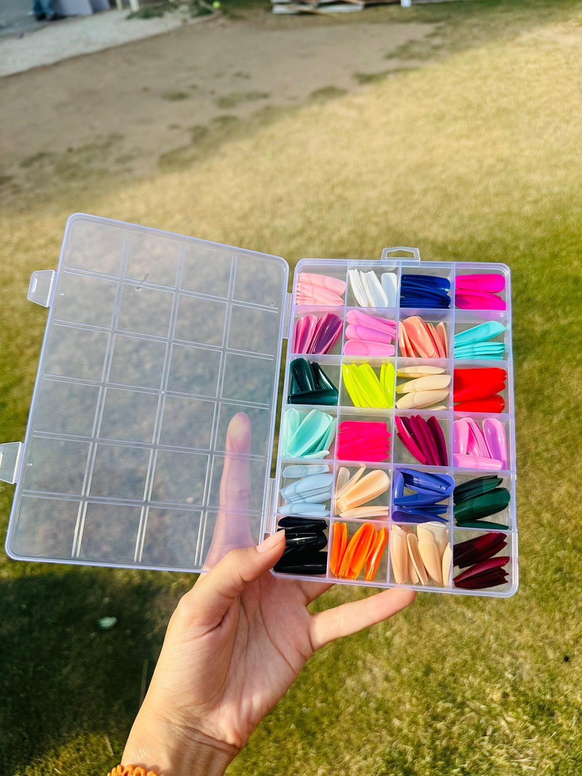 Artificial Nails Pack of 576 Nails With Glue & Sticker - ZIOR