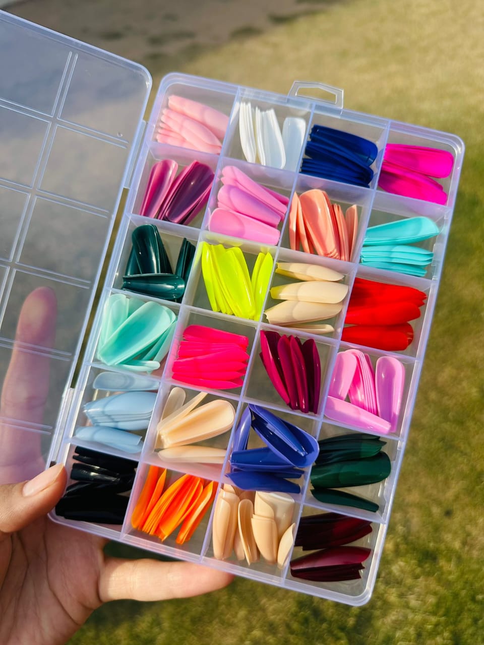 Artificial Nails Pack of 576 Nails With Glue & Sticker - ZIOR