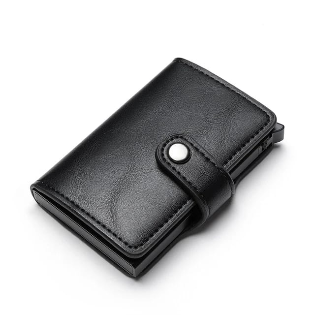 Genuine Leather Pop-Out Card Holder Wallet - ZIOR