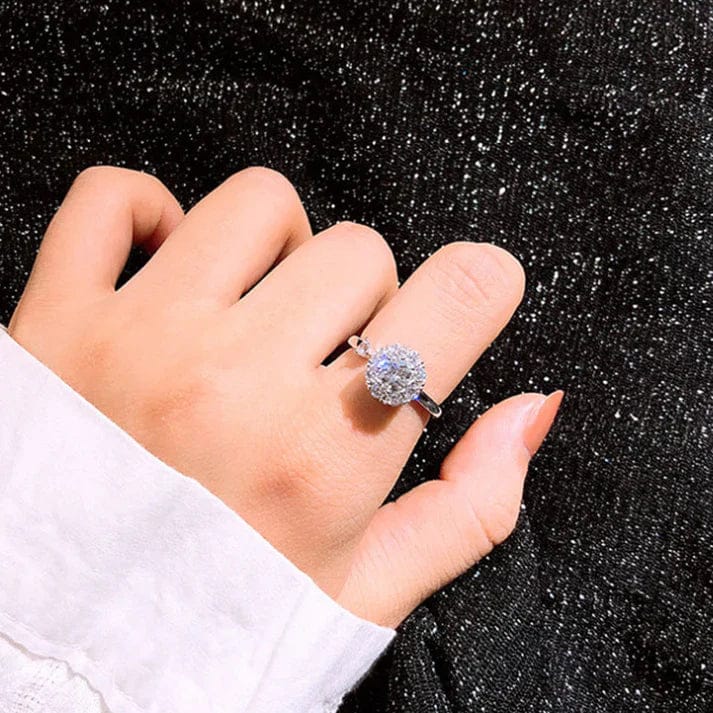 Silver Diamond Adjustable Ring - ZIOR