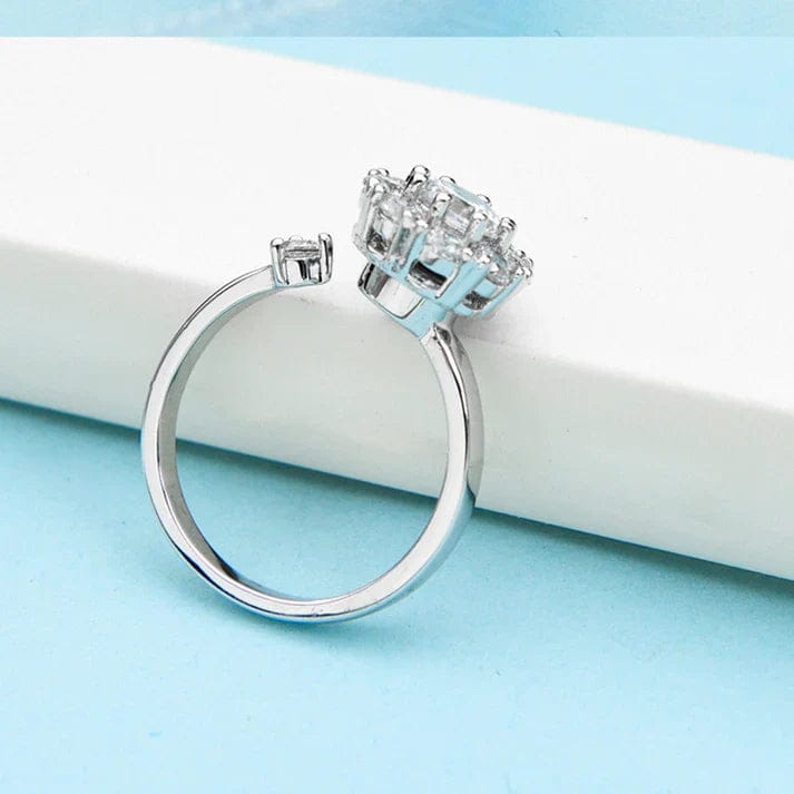 Silver Diamond Adjustable Ring - ZIOR